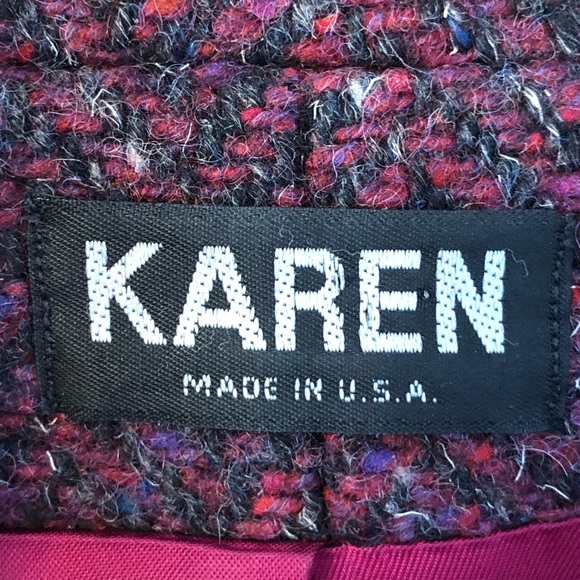 Vintage Karen 100% Wool Ladies’ Bomber Jacket - Picture 5 of 8